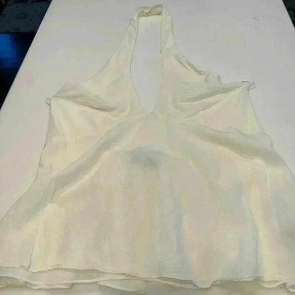 Zara trafaluc collection ivory halter top open tie back fully lined size large - Picture 7 of 12